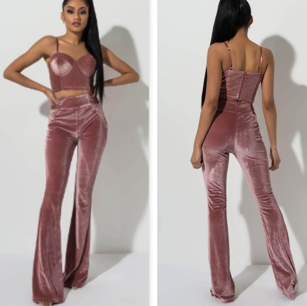 Velvet Flare Pants Set